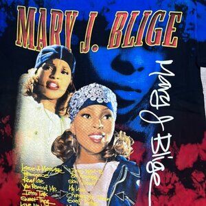 Mary J. Blinge Graphic Red Blue Unisex Tie dye Short Sleeve T-Shirt Sz M